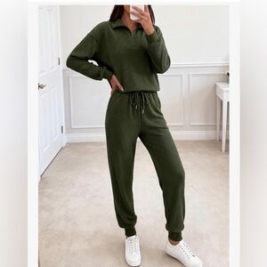 Women's Army Green Jogger Set